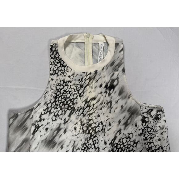 Lululemon Mesh Overlay High-Neck Dress Size 8 Gray Off White - Picture 7 of 15